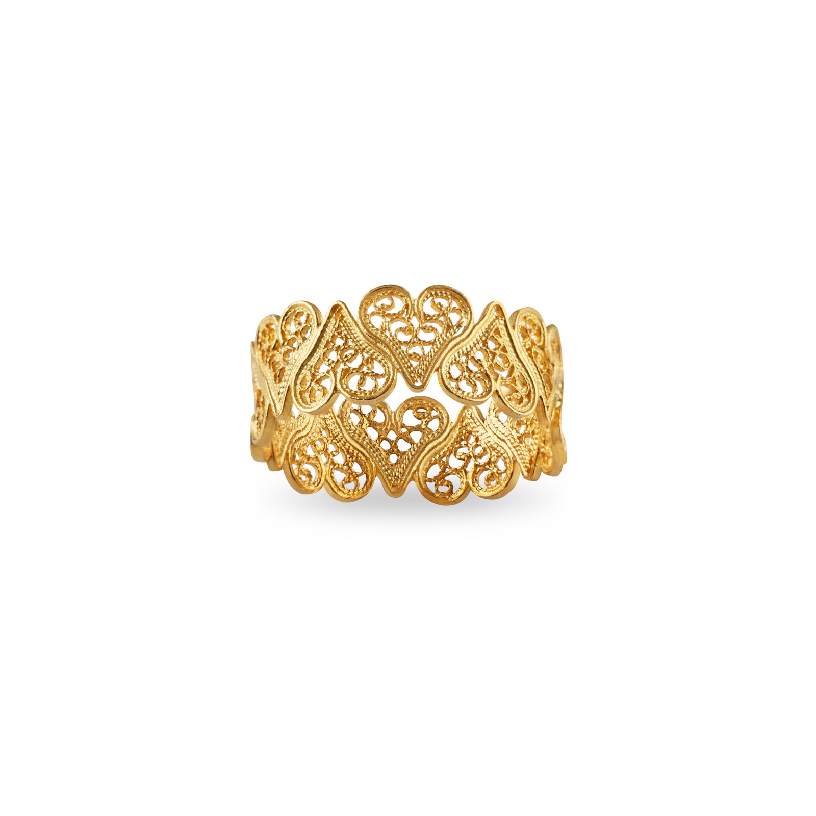 Gold Filigree Hearts ring The Love