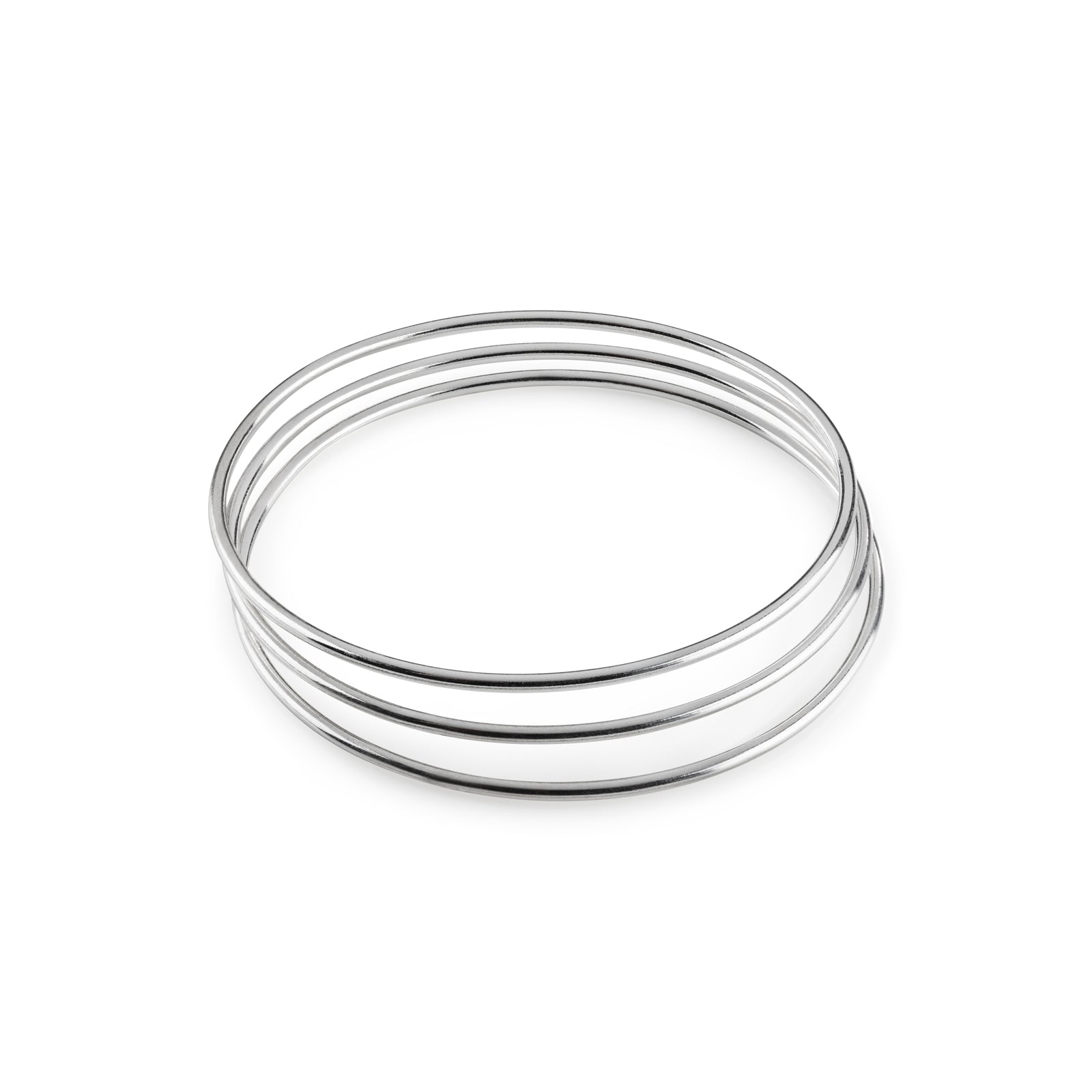 Round Bangles Silver The Triple Hope